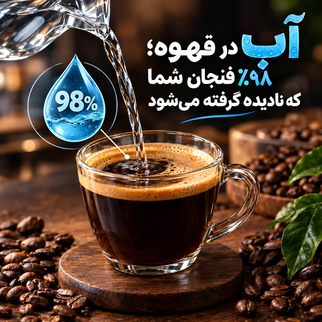 آب در قهوه؛ ۹۸٪ فنجان شما که نادیده گرفته می‌شود