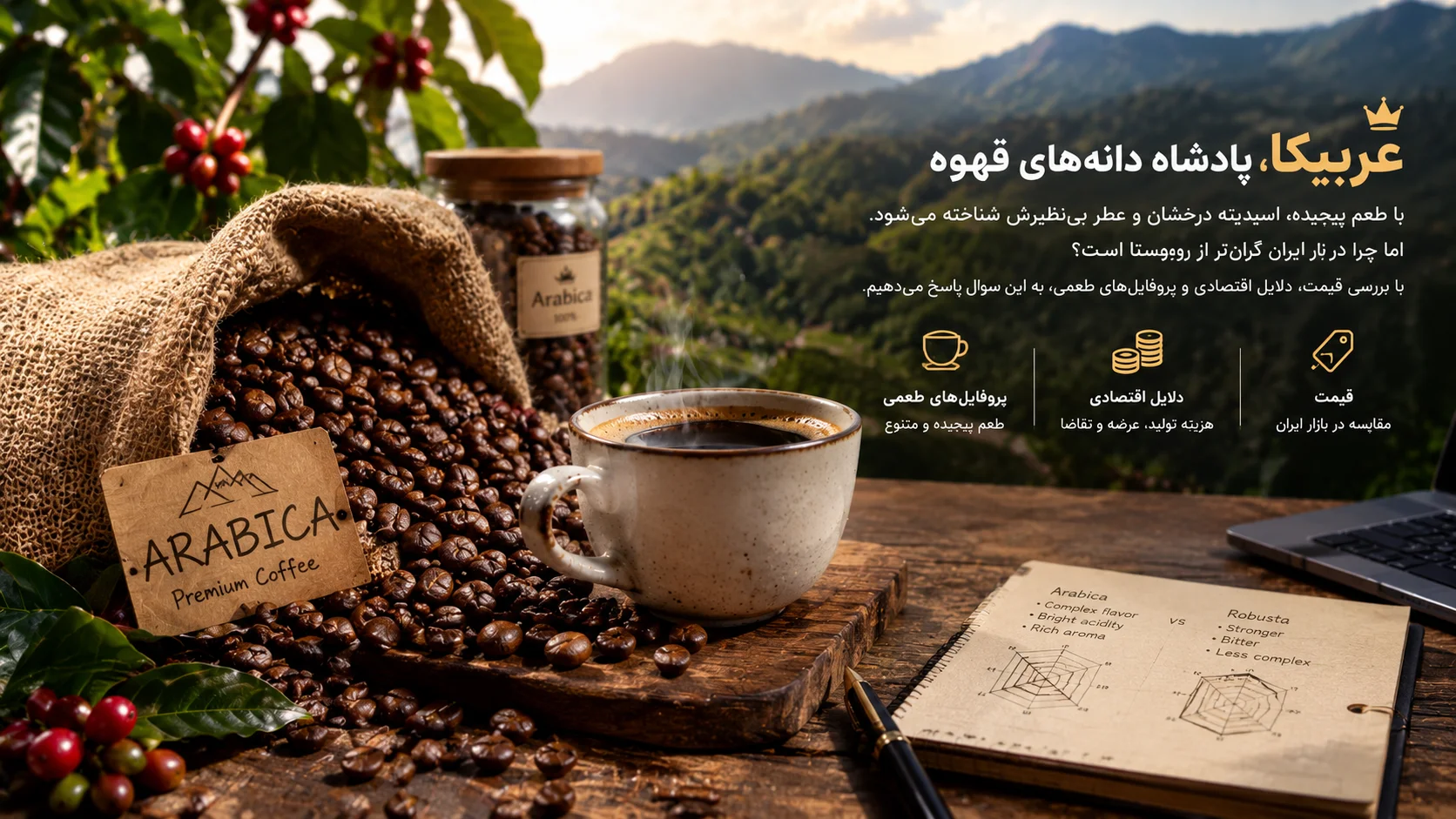 عربیکا در بازار ایران؛ پادشاه طعم و چرا گران‌تر است؟