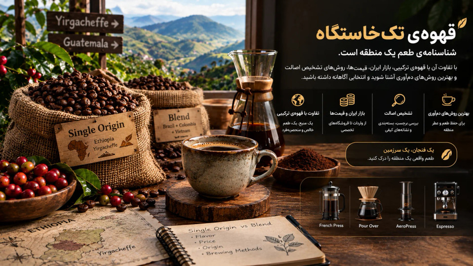قهوهی تکخاستگاه (Single Origin) در ایران؛ راهنمای جامع خرید و تشخیص اصالت