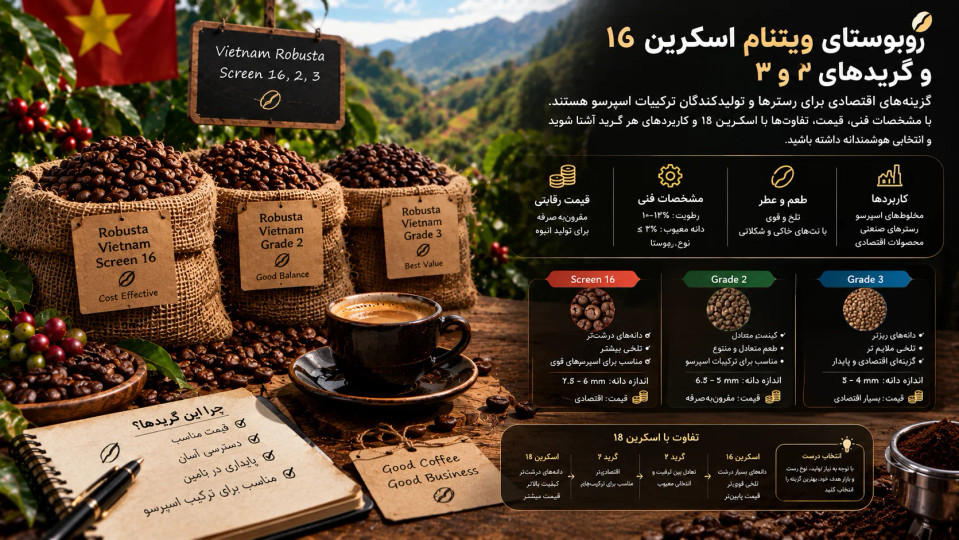 روبوستای ویتنام اسکرین ۱۶ و گریدهای پایینتر؛ گزینههای اقتصادی برای ترکیبات