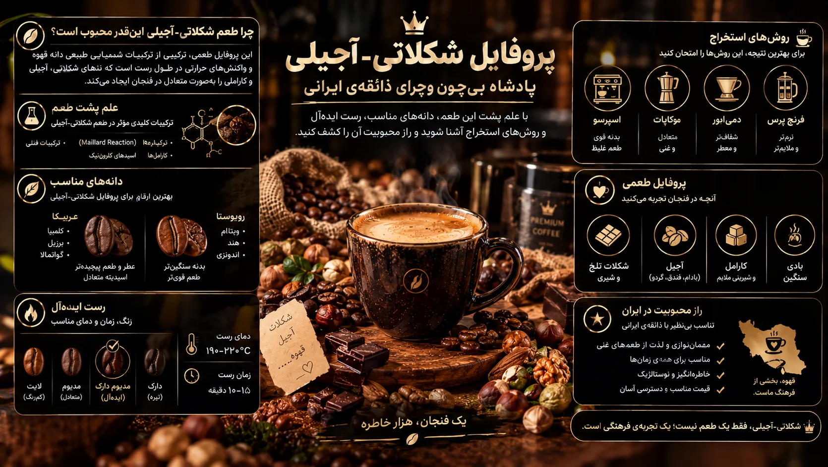 پروفایل شکلاتی-آجیلی؛ محبوب‌ترین طعم قهوه در ایران