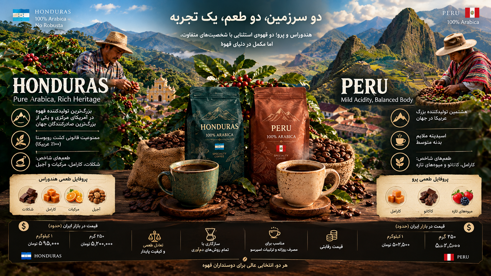 قهوه‌ی هندوراس و پرو؛ عربیکاهای آمریکای مرکزی و جنوبی در ایران