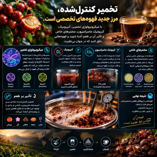 تخمیر کنترلشده در فرآوری قهوه؛ انقلاب میکروسکوپی که طعم را از نو میسازد